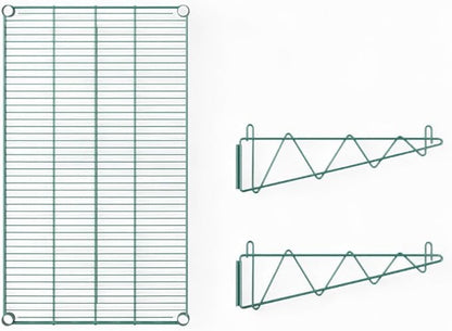 24" x 36" Green Wall-Mounted Wire Shelf with Epoxy Coating, Heavy-Duty Steel Storage Rack, NSF Certified, Easy Installation, Open Wire Design for Kitchen, Garage, or Utility Storage