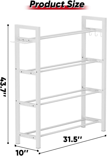 Adjustable Dumbbell Rack, Weight Storage Stand Holder for Dumbbells & Kettlebells, Heavy-Duty Metal Home Gym Workout Organizer with Hook for Gym Equipment Accessories (Rack Only)