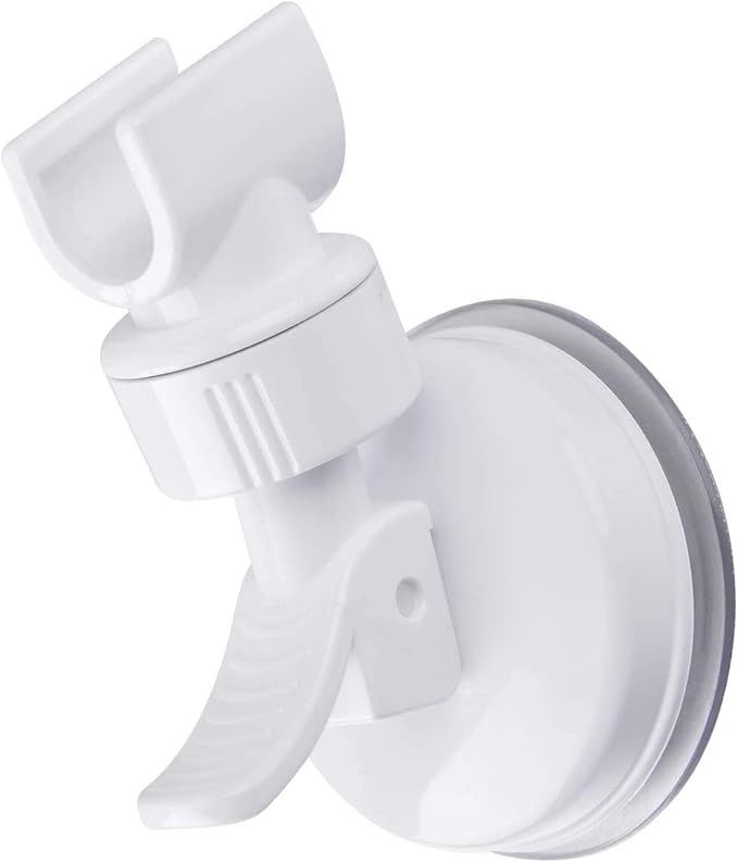 OUO Adjustable Shower Head Holder, Bathroom Suction Cup Handheld Shower Head Bracket, Removable Handheld Showerhead & Wall Mounted Suction Bracket (2pcs White)