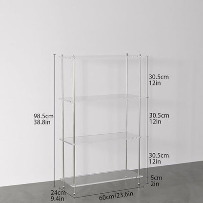 Acrylic Bathroom Organizers and Storage, Utility Shelving Unit Steel Organizer, Kitchen Island, Bakers Rack with Storage for Home, Kitchen, Office(98.5cm-38.8in)