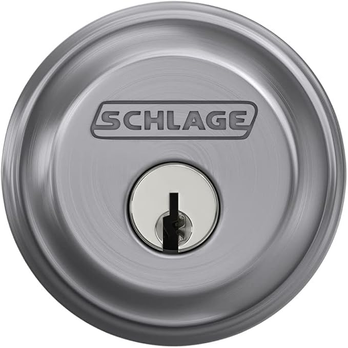 Schlage B60 N 626 Deadbolt, Keyed 1 Side, Highest Residential Security, Satin Chrome