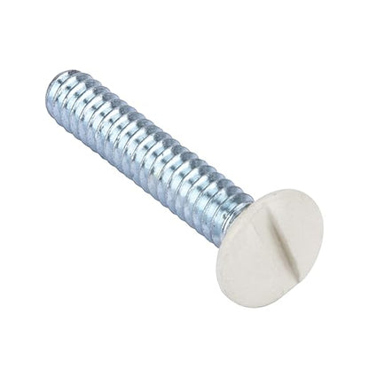 Henne Bery 3/4" Long 6-32 Thread, Oval Head Milled Slot Replacement Wall Plate Screws, 50 Pack, Light Almond