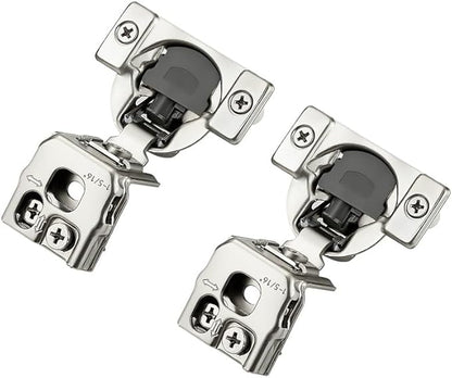 Ravinte 60 Pack 30 Pairs 1-5/16 Inch Overlay Soft Close Hinges for Kitchen Cabinet Satin Nickel Hidden Stainless Steel Concealed Hinges self Closing