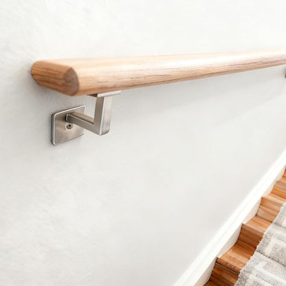 Square Handrail Brackets for Staircase Stair Railing Brackets with Screws (Pack of 5) (Satin Nickle)