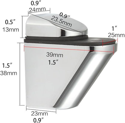 Adjustable Wood/Glass Shelf Bracket Wall Mount, Polished Chrome, 2 Pack
