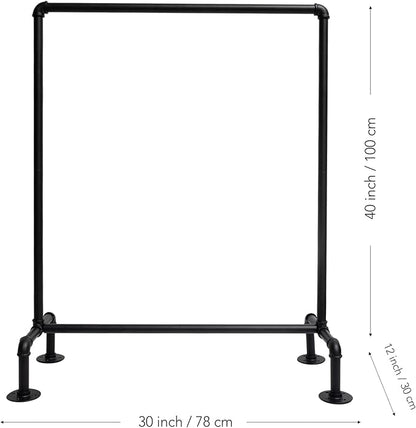 Kids Pipes Dress up Clothing Rack, Kids Clothes Rack, Child Garment Rack, Hanging Clothes Rod Storage Shelf Organizers Shelves Shelving, Black Metal