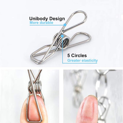 Seropy Clothes Hanger with 10 Clips Laundry Drying Rack 6 Pack, Clothes Drying Rack Stainless Steel Sock Hangers Windproof Clip and Drip Hanger for Drying Socks, Bras, Towel, Underwear, Baby Clothes