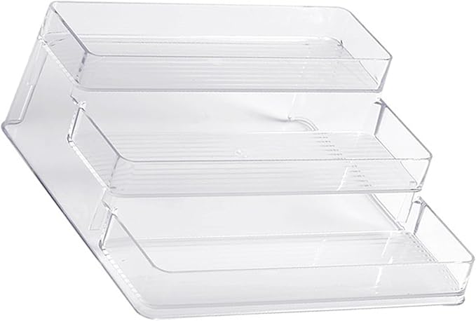 Nail Polish Organizer Holder Rack Shelf Multifunctional Transparent 3 Tier Display Stand for Desk Beauty Storage PET Material 26x23.8x10.2cm