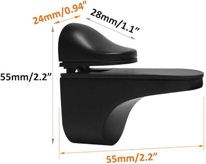 Adjustable Wood/Glass Shelf Bracket Wall Mount, Black, 4 Pack
