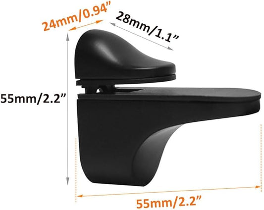 Adjustable Wood/Glass Shelf Bracket Wall Mount, Black , 2 Pack