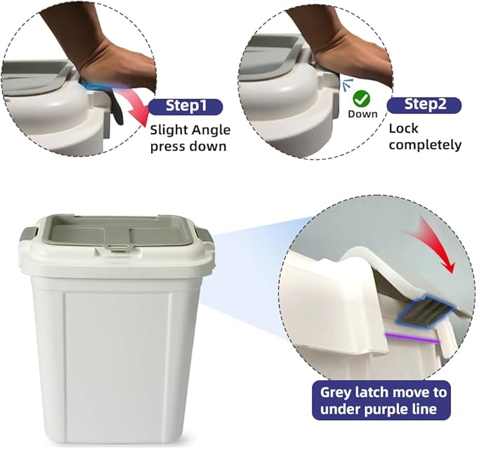 Ashfield & Harkness Airtight Pet Food Storage Container, up to 20 Lbs/ 23 Qt for Dog Cat Bird and Other Pet Food Storage, Easy Acces Including Scoup, Easy Access, Lightweight Keeps Pet Food Fresh