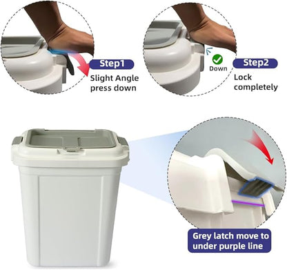 Ashfield & Harkness Airtight Pet Food Storage Container, up to 20 Lbs/ 23 Qt for Dog Cat Bird and Other Pet Food Storage, Easy Acces Including Scoup, Easy Access, Lightweight Keeps Pet Food Fresh