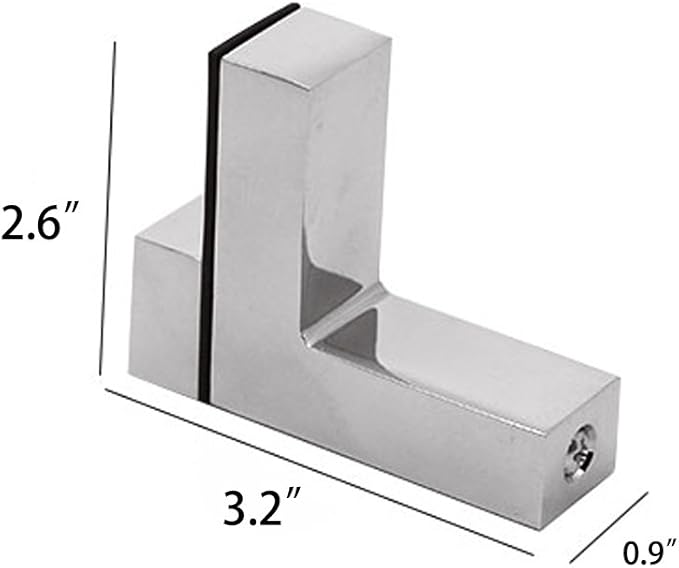 Staircase Glass Clamp Stair Brackets Holder Flat 2 Pcs or One Pair, Polished Chrome