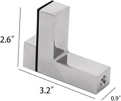 Staircase Glass Clamp Stair Brackets Holder Flat 2 Pcs or One Pair, Polished Chrome