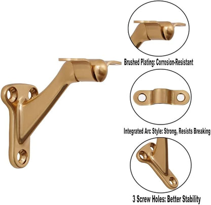 Triumph Hardware,3 Pack,3" Heavy Duty handrail Bracket Champagne Bronze,Stair Railing Bracket DIY Easy Installation Hardware