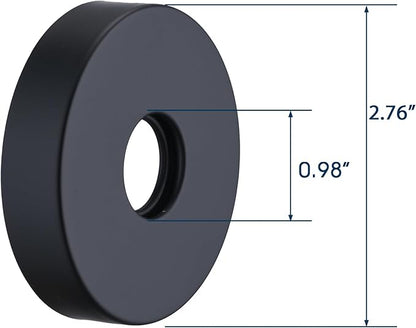 Matte Black Shower Arm Flange, Metal Shower Arm Stabilizer Bracket and Flange Cover Plate