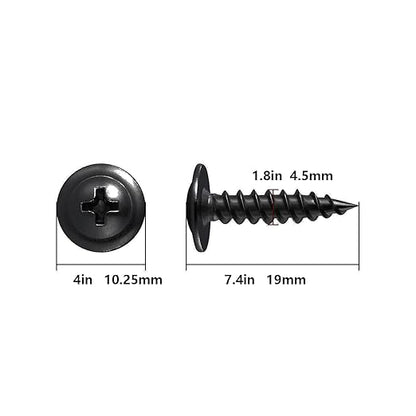 (300 pcs) Wensilon #10×3/4" Black Phillips Truss Head Wood Screws Quick Metal Self Tapping