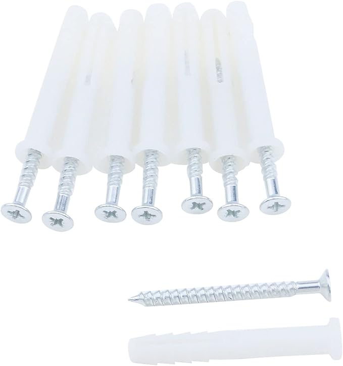 Antrader 4 Sets 4" Heavy Duty Blind Shelf Supports Hidden Brackets, Suitable for Wood Shelves, with Screws and Anchors, White