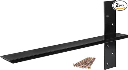 （2-Pack） Free Hanging T Shelf Bracket, Solid Heavy Duty Steel Knee Wall Hidden Granite Countertop Support Floating Bracket Hardware, Universal ,24 Inch , DIY Projects , Screws Included