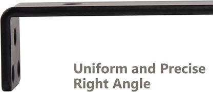 6 Inch Floating Shelf Brackets, Heavy Duty Hidden Bracket for Wall, Mantel, Bookshelves, Black Powder Coated Steel, 8-Pack