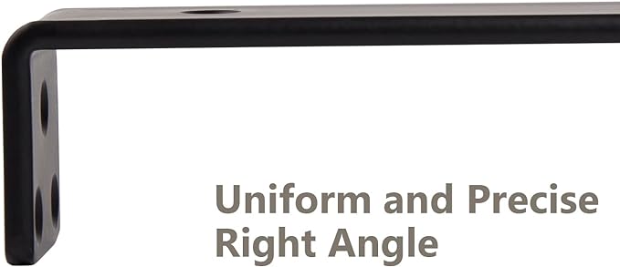 4 Inch Floating Shelf Brackets, Heavy Duty Hidden Bracket for Wall, Mantel, Bookshelves, Black Powder Coated Steel, 12-Pack