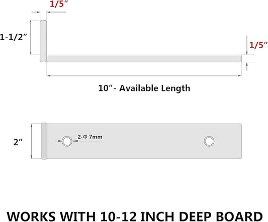 12-Pack 10 Inch Floating Shelf Brackets, Heavy Duty Hidden Shelves Bracket for Small Shelf, Kitchen Shelf, Nursery Shelf, Black Powder Coated Steel