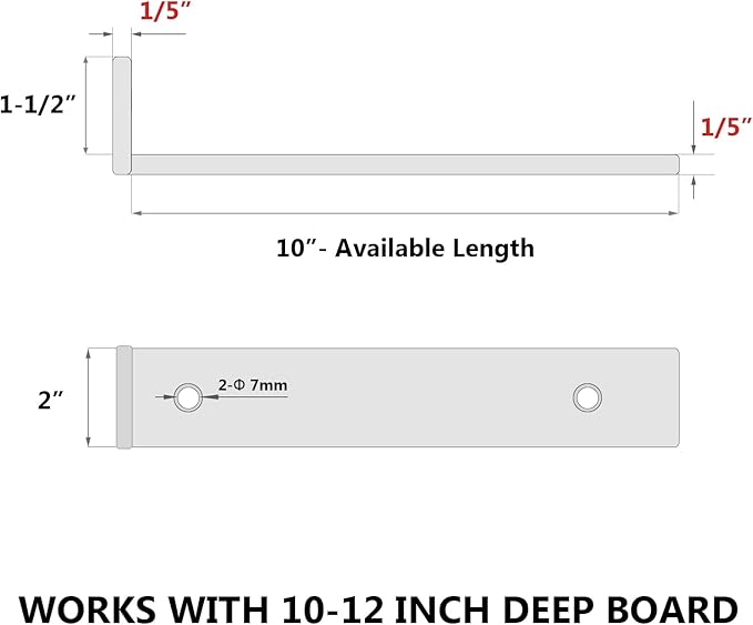 4-Pack 10 Inch Floating Shelf Brackets, Heavy Duty Hidden Shelves Bracket for Small Shelf, Kitchen Shelf, Nursery Shelf, Black Powder Coated Steel