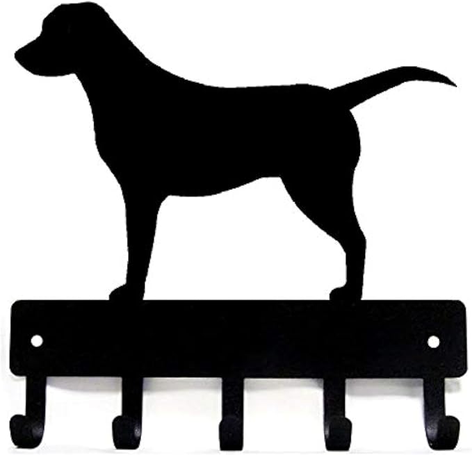 Labrador Retriever Key Holder for Wall - Small 6 inch Wide with 5 Hooks - Made in USA