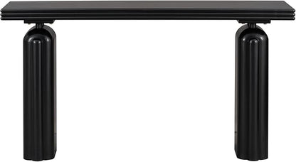 Elegant and Luxurious Acacia Veneer Console Table, Console Table Behind Couch Suitable for Entryway, Hallway, Living Room, Foyer, Corridor (Black-V06)