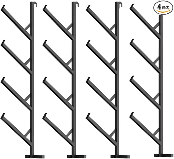 4 Pack Heavy Duty Shipping Container Shelving for Vertical Storage, 4 TierPipe Rack for Containers for Storage, No-Drill Shipping Container Brackets and Shipping Container Accessories Set