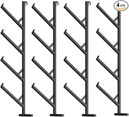 4 Pack Heavy Duty Shipping Container Shelving for Vertical Storage, 4 TierPipe Rack for Containers for Storage, No-Drill Shipping Container Brackets and Shipping Container Accessories Set