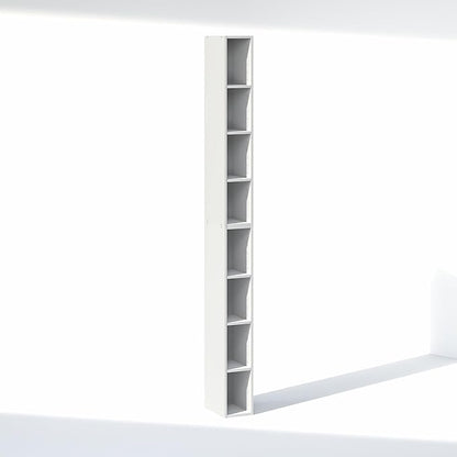 Furinno Fulda 8-Tier Closet Organizers and Storage, Open Shelf, Storage Organizer, 6-Inch Width, for Closet, Bedroom, White