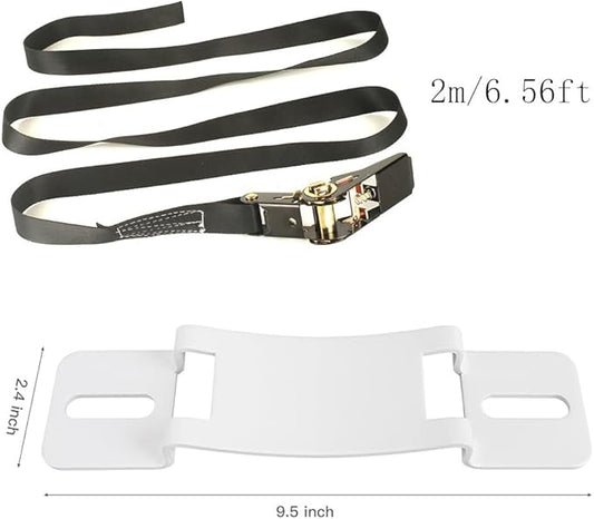 2PCS Propane Tank Holder，Oxygen Tank Holder，Propane Tank Storage,, with 6.6ft Ratchet Strap and Screws Suitable for rv Propane Tank Holder，Cylinder Wall Mounted Bracket (White) (White)