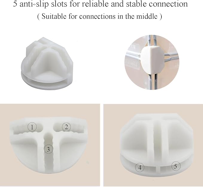 10Pcs Wire Cube Connectors, White Wire Cube Storage Connectors Half Buckle Wire Grid Cube Shelf Plastic Connectors for Wire Cube Storage Shelving Unit and Modular Closet Organizer, SATONBEYI