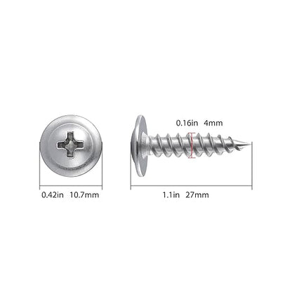 (250 pcs)#8×1" Phillips Truss Head Wood Screws Stainless Steel 410 Quick Metal Self Tapping