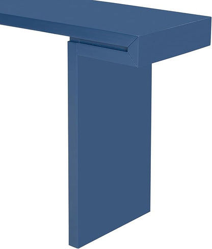 60" Large Console Table with Geometric Clean Lines Design,Stylish Entryway Table with Painted Finish and Adjustable Feet,Suitable for Living Room,Entryway,Navy Blue