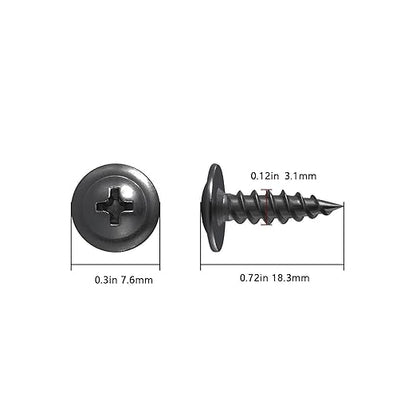 Wensilon（600 pcs）#4×5/8" Phillips Truss Head Wood Screws Black Galvanizing Quick Metal Self Tapping.
