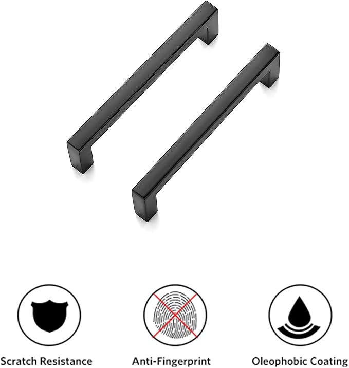 Ravinte Square Bar Black Matte Drawer Handles - Kitchen Cabinet Pulls in 20 Pack (3-3/4 Inch)