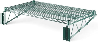 21" x 36" Green Wall-Mounted Wire Shelf with Epoxy Coating, Heavy-Duty Steel Storage Rack, NSF Certified, Easy Installation, Open Wire Design for Kitchen, Garage, or Utility Storage