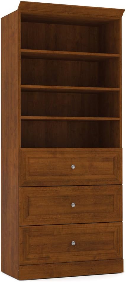 Bestar Versatile Closet Organizer with Drawers, 36-inch White for Bedroom, Bathroom, Pantry, Mudroom, or Entryway