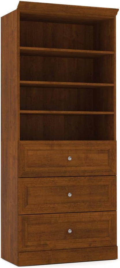 Bestar Versatile Closet Organizer with Drawers, 36-inch White for Bedroom, Bathroom, Pantry, Mudroom, or Entryway