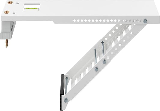 LuckIn Air Conditioner Support Bracket, Heavy Duty Window AC Bracket Universal Fit for 12,000-24,000 BTU AC Units, Holds Up to 165lbs, Adjustable Extender Leg & Built-in Bubble Spirit Level