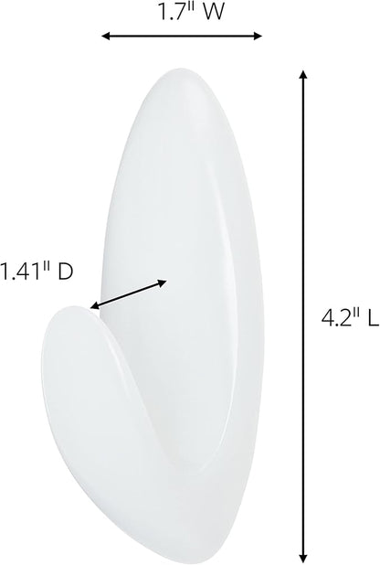 Command Bath Large Towel Hook Value Pack, Clear Frosted, 3-Large Hooks, 3-Water-Resistant Strips, Organize Damage-Free