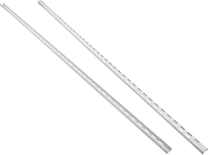 Shelving Track,ULIFESTAR Dual Trak Adjustable Wood Shelf Bracket,2PCS Direct Mount Into Fasttrack Garage Rail,Garage Organization System (17*10*1200mm/0.66*0.39*47.24" Double Row White)