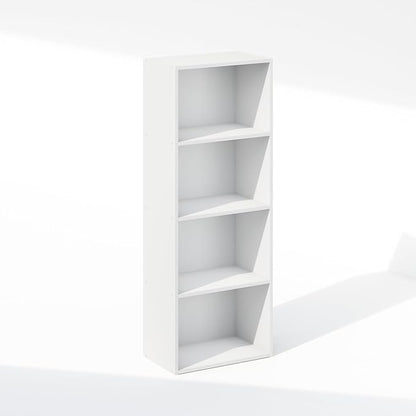 Furinno Reed Closet Organizers and Storage, 4-Tier Closet Organizer, Open Shelf Closet Storage, for Wardrobe, Bedroom, Living Room, White