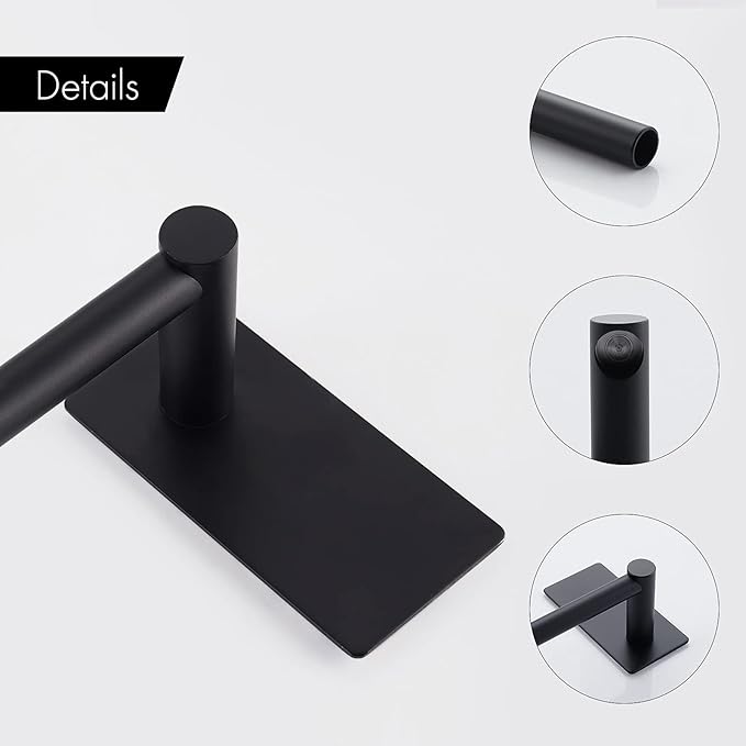KES 30-Inch Towel Bar for Bathroom Self Adhesive Hand Towel Holder No Drill Wall Mounted SUS 304 Stainless Steel Matte Black, A7000S75B-BK