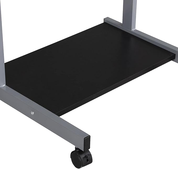 Yaheetech Mobile Computer Desk Cart, Small Rolling Laptop Desk PC Table Workstation with Drawer and Printer Shelf, Writing Desk Table for Small Space/Home Office