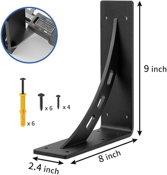 Heavy Duty Shelf Brackets , Metal Mantel Brackets (Set of 2) Fireplace Mantel Brackets - Countertop Support , Max Load 1100 Lbs (9 inch x 7.95 inch)