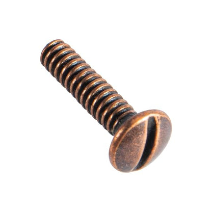 Henne Bery 3/4" Long 6-32 Thread, Oval Head Milled Slot Replacement Wall Plate Screws, 50 Pack, Antique Copper