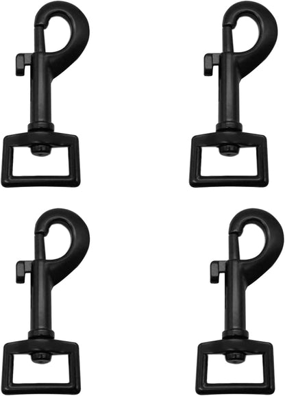 4 Pack Swivel Bolt Snap Hooks Dog Leash Hooks Dog Clips Trigger Snaps for Heavy Duty Pet Leashes & Collar, Flag Clasp, Key Chain Clasp, Pet Buckle,DIY Projec,Single Ended Clip (Black)